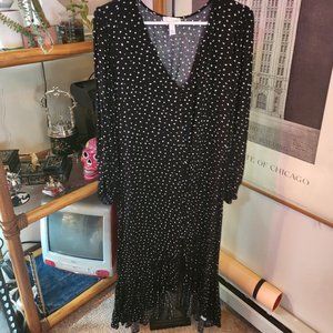 ⚡NWOT ⚡ Nordstrom Leith polka dot asymmetrical high-low long-sleeved dress, XL